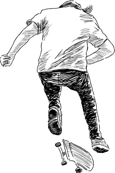 Stuiterende skateboarder — Stockvector