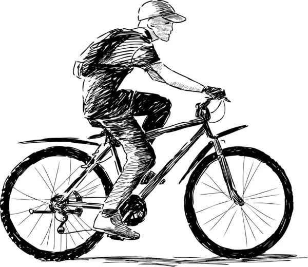 Pojke cykla — Stock vektor