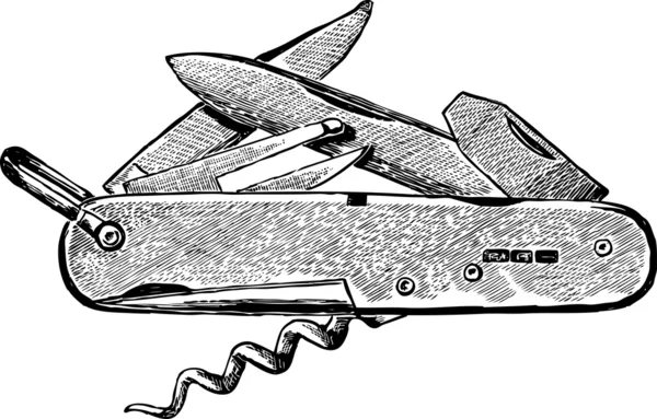 Folding knife — Stock Vector