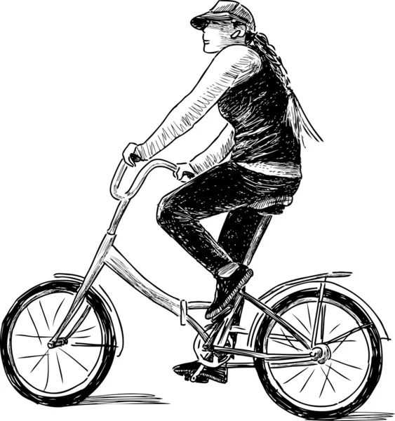 Chica en la bicicleta — Archivo Imágenes Vectoriales