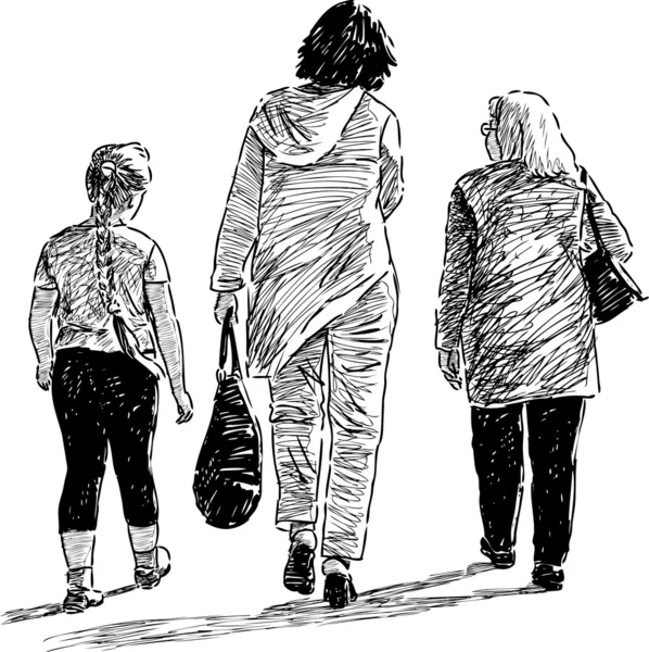 Fille, mère et grand-mère — Image vectorielle