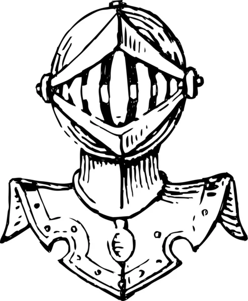 Tête de chevalier en armure — Image vectorielle