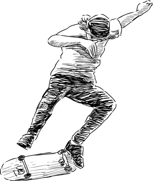 Jumping skateboarder — Stockvector