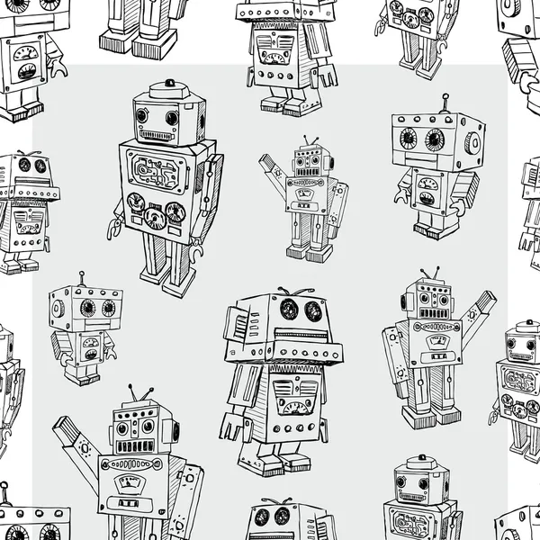 Desen oyuncak robotlar — Stok Vektör