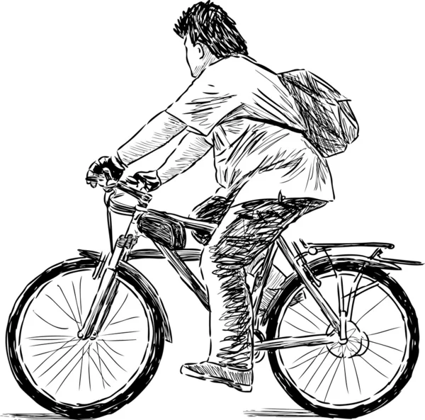 Teenager auf dem Fahrrad — Stockvektor