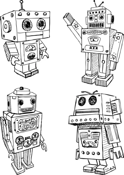 Toy robots — Stock Vector