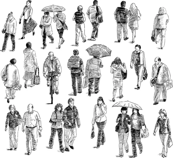 Caminando personas — Vector de stock