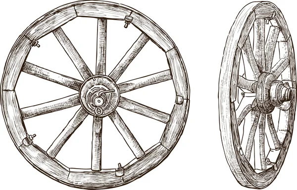 Houten wielen — Stockvector