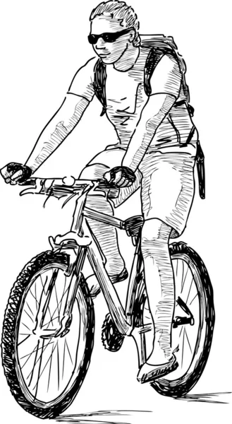 Pengendara sepeda muda - Stok Vektor