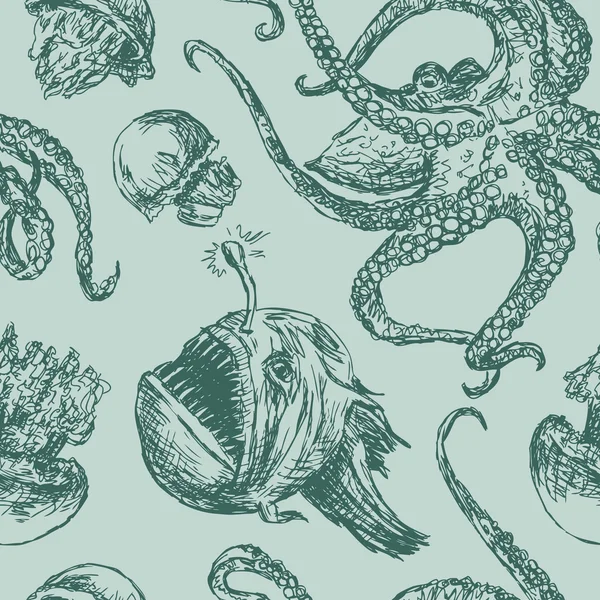 Background with sea creatures Royalty Free Stock Illustrations