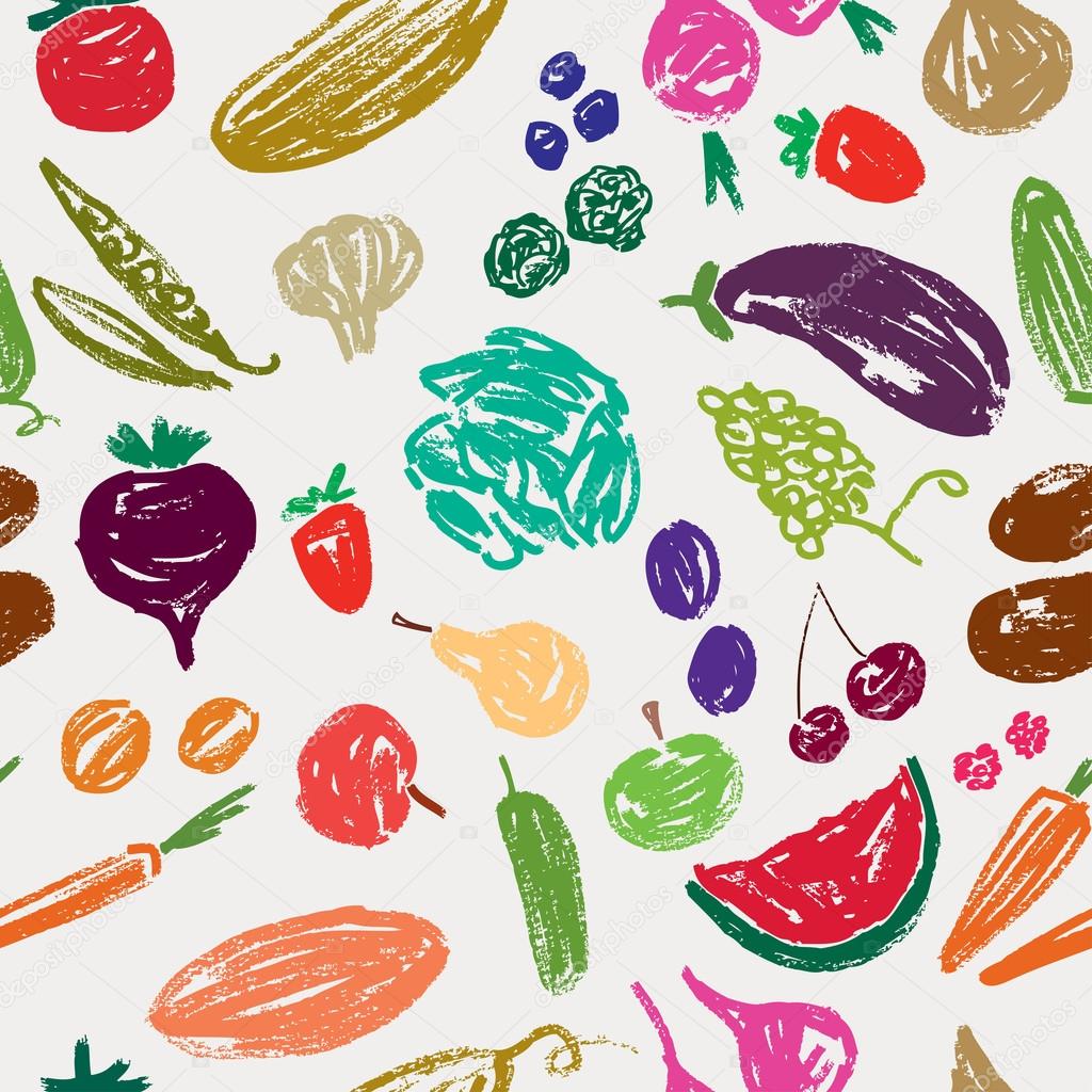 Pattern with a fruit and vegetables