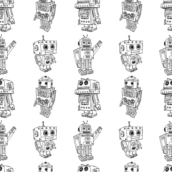 Mönster av leksak robotar — Stock vektor
