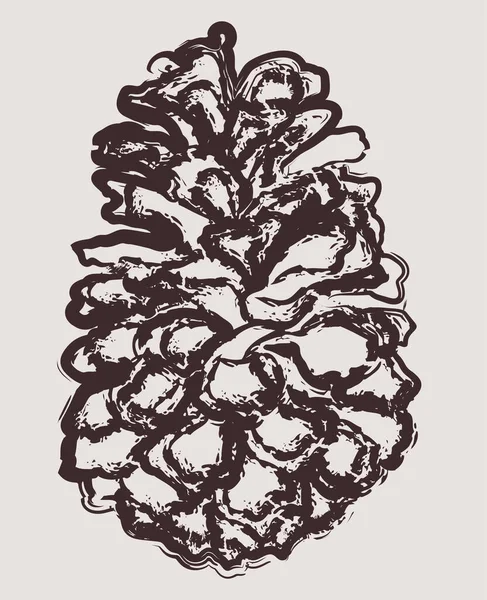 Dessin Texturé Contour Cône Abstrait Sapin — Image vectorielle