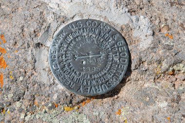 Uncompahgre peak summit marker, Rocky Mountains, Colorado clipart