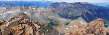 Panorama of Summit view from Mount Sneffels, Rocky Mountains, Colorado, USA clipart