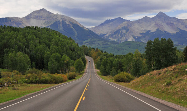 Driving into the Rocky Mountains