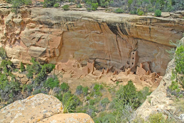 Anasazi Cliff Dwellings en el Parque Nacional Mesa Verde, Colorado — Foto de Stock