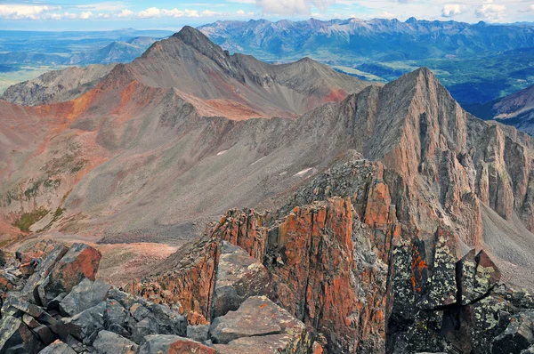 Weergave van wilson piek van de top van mount wilson, rocky mountains — Stockfoto