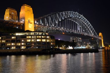 Sydney harbour bridge ve şehir manzarası, sydney, Avustralya