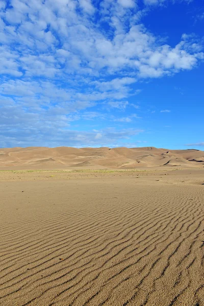 Ondulações formadas por vento em dunas de areia — Fotografia de Stock