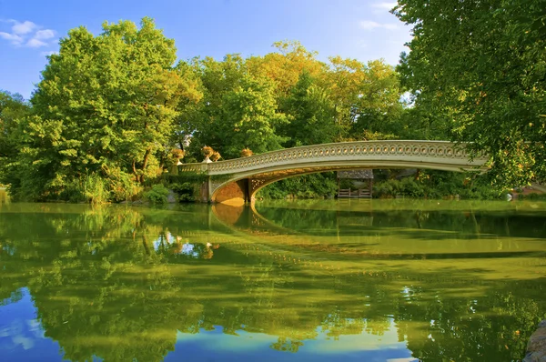 Bow Bridge and Pond, Central Park, Manhattan Nova Iorque — Fotografia de Stock