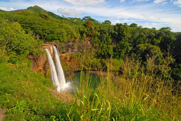 Remote waterfall in rainforest, Hawaii — Stock Photo, Image