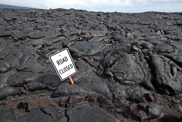 Lava Flow Closes Road — Stock Photo, Image
