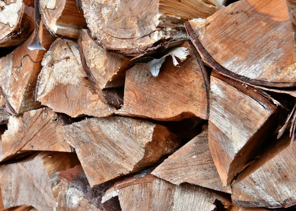 Stacks Split Firewood Cord Wood — Stock Photo, Image