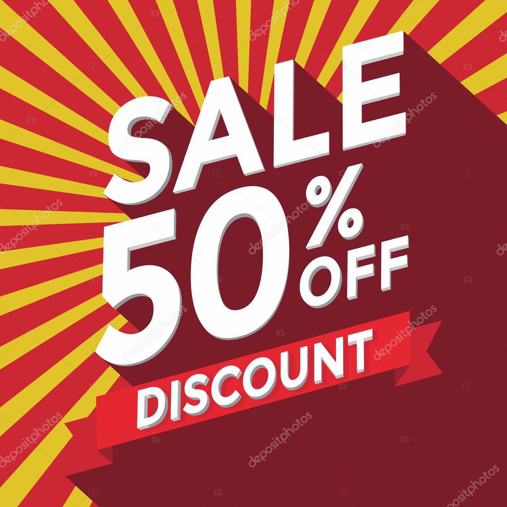 Sale 50 percent off discount vector