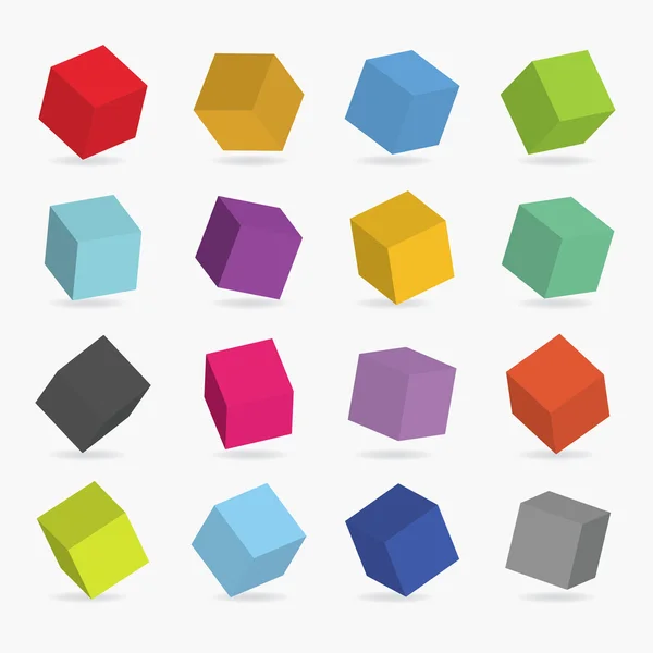 3D διάνυσμα κουτιά χρώμα — Διανυσματικό Αρχείο