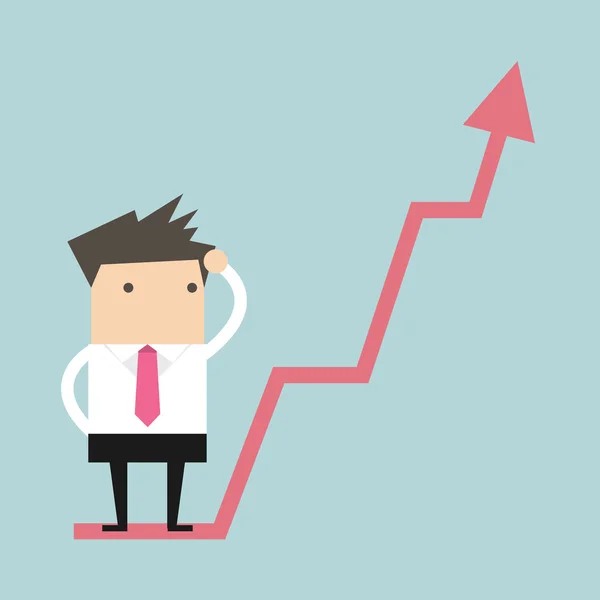 Empresário em gráfico crescente —  Vetores de Stock