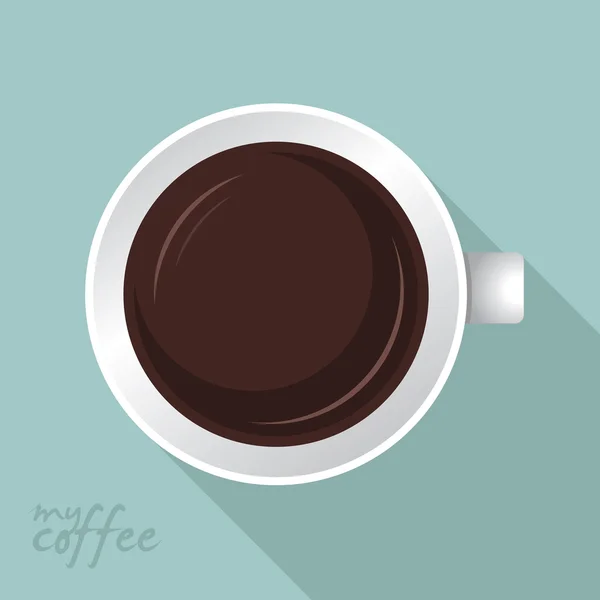 Taza de café diseño plano vector — Vector de stock