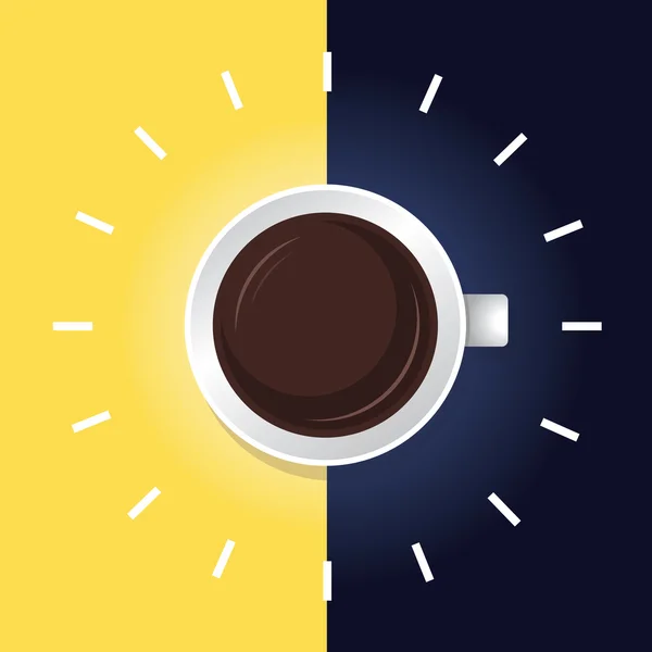 Kaffe tid dag & natt vektor — Stock vektor