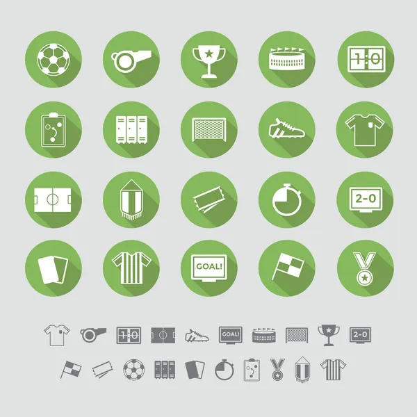 Futbol simgeler düz tasarım ayarlayın. şekil eps10