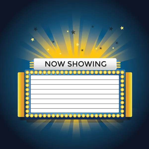 Now showing retro cinema neon sign vector — Stock Vector