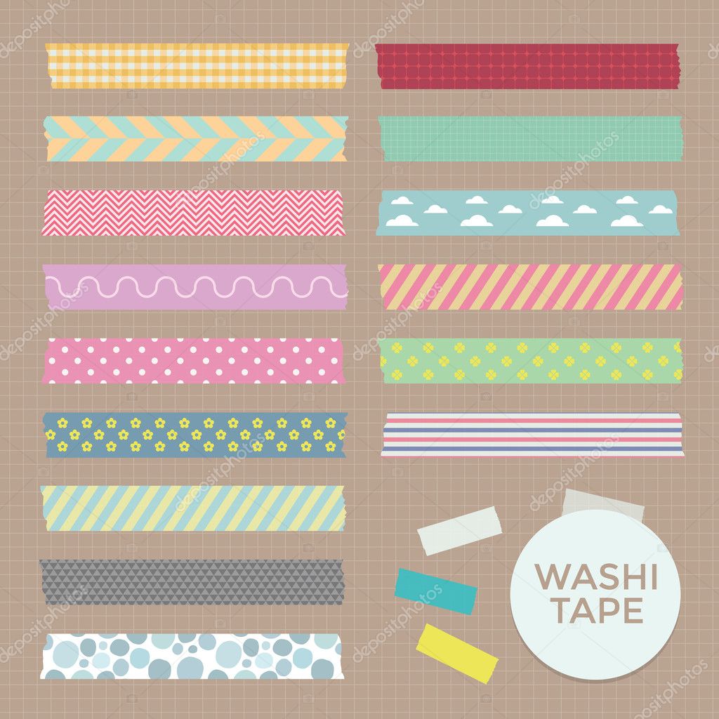 Set of washi tape strips with various cute - Stock Illustration  [87494887] - PIXTA