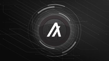 Algorand (ALGO) madeni para pankartı. ALGO para kripto para kavramı pankart arkaplanı.