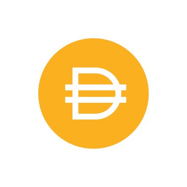 DAI Para simgesi beyaz arkaplanda izole edildi.