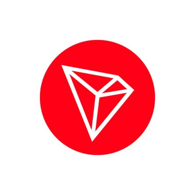 Tron (TRX) para simgesi beyaz arkaplanda izole edildi.