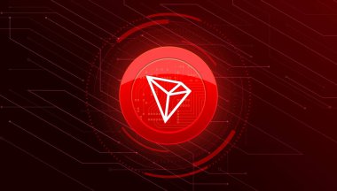 Tron (TRX) pankartı. TRX para kripto para kavramı pankart arkaplanı.