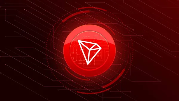 Tron (TRX) pankartı. TRX para kripto para kavramı pankart arkaplanı.