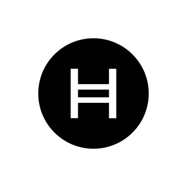 Beyaz arkaplanda Hedera (HBAR) simgesi izole edildi.