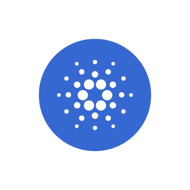 Cardano (ADA) para simgesi beyaz arkaplanda izole edildi.