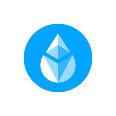 Beyaz arkaplanda izole edilmiş STETH sikke simgesi.