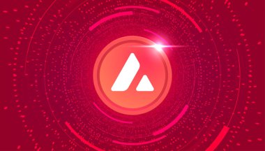 Çığ AVAX pankartı. AVAX madeni para kripto para kavramı pankart arkaplanı.