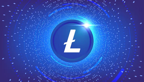 Litecoin LTC pankartı. LTC madeni para kripto para konsept afiş arkaplanı.