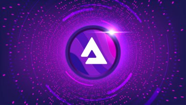 Audius (AUDIO) para kripto para birimi konsepti pankart arkaplanı.