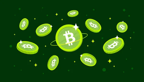 Bitcoin Cash Bch Монети Падають Неба Bch Crypcurrency Concept Banner — стоковий вектор