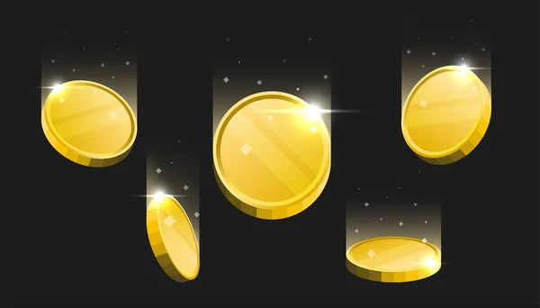 Λευκά Χρυσά Νομίσματα Cryptocurrency Που Πέφτουν Σκούρο Φόντο — Διανυσματικό Αρχείο