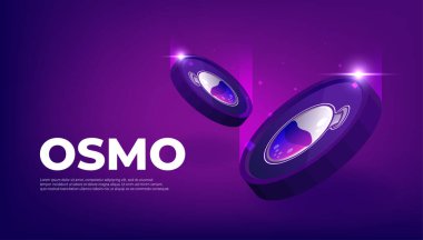 Osmosis (OSMO) para kripto para birimi konsepti pankart arkaplanı.